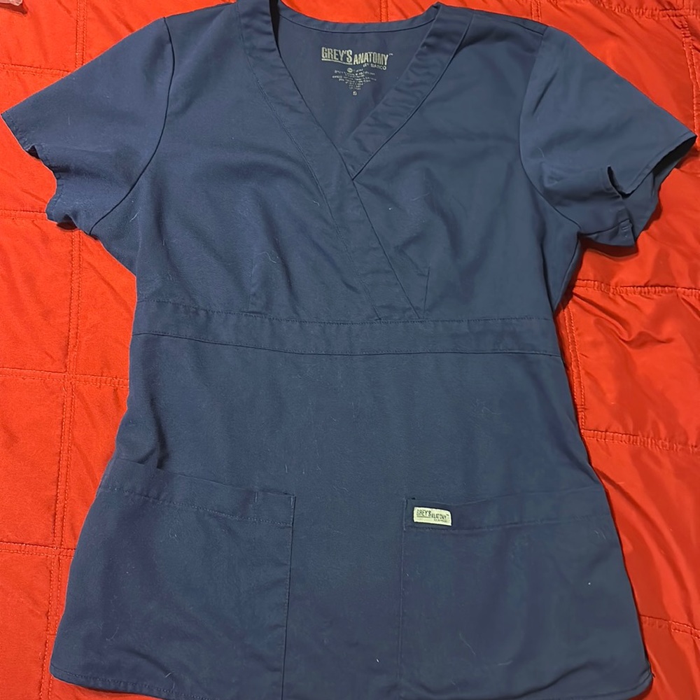 Greys Anatomy Navy scrub Top